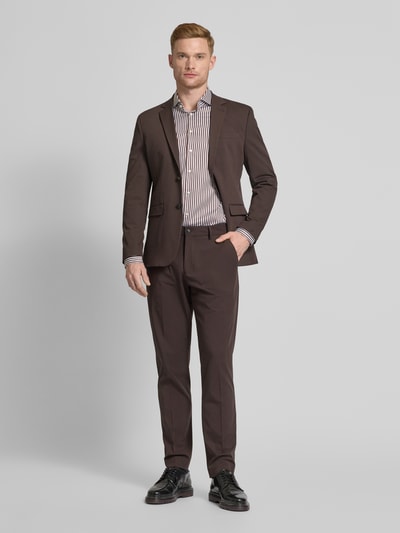 Jake*s Slim Fit Business-Hemd mit Haifischkragen Mittelbraun 1