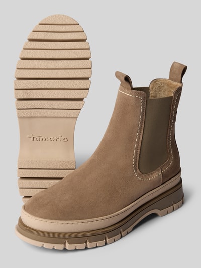 Tamaris Buty chelsea z prawdziwej skóry bydlęcej Szarobrązowy 4