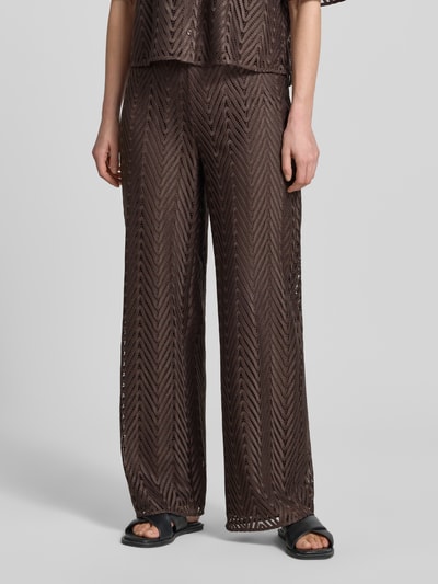 COMMA Hose aus Häkelspitze mit Innenfutter Dunkelbraun 4