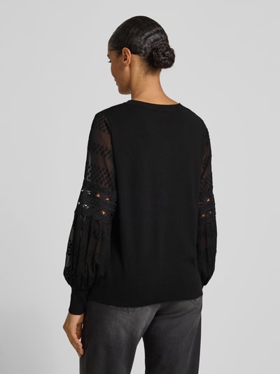 Apricot Gebreide pullover met ribboorden Zwart - 5