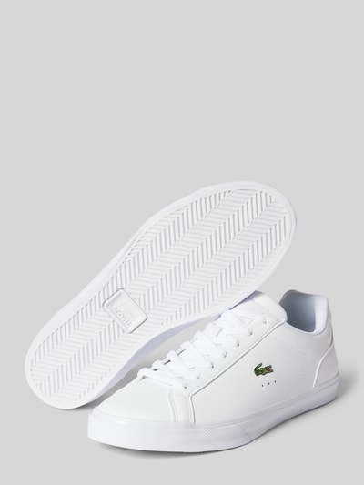 Lacoste Sneakersy ze skóry w jednolitym kolorze Biały 4