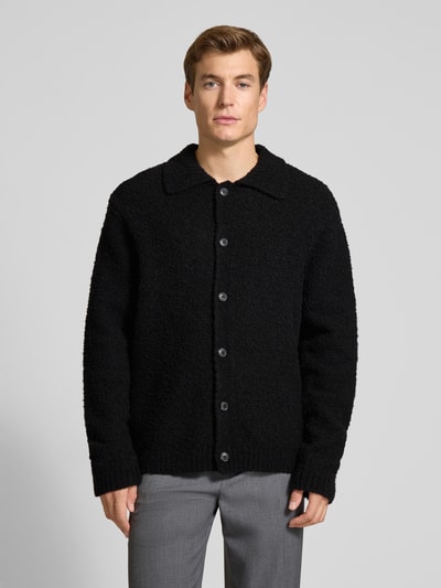 SELECTED HOMME Regular fit gebreid jack van wolmix, model 'LOYD' Zwart - 4