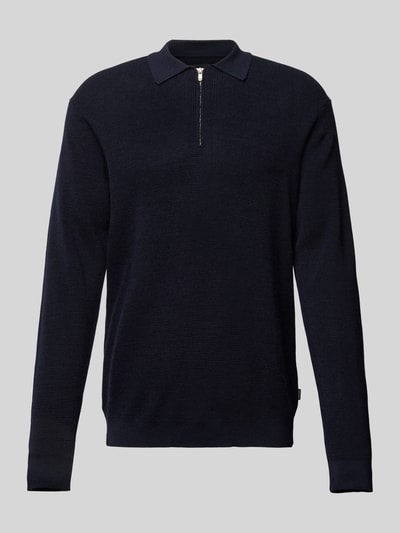 Jack & Jones Premium Strickpullover mit Polokragen Dunkelblau 1