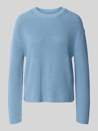 Produktfoto, hellblauer Loose Fit Pullover aus reiner Baumwolle von Marc O'Polo, grob gestrickte Textur, Damen Pullover von Marc O'Polo