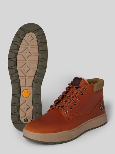 Timberland Leren boots met logo-applicaties, model 'Maple Grove' Middenbruin - 4