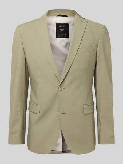 s.Oliver BLACK LABEL Slim Fit Anzugsakko aus meliertem Stretch Hellgruen 2