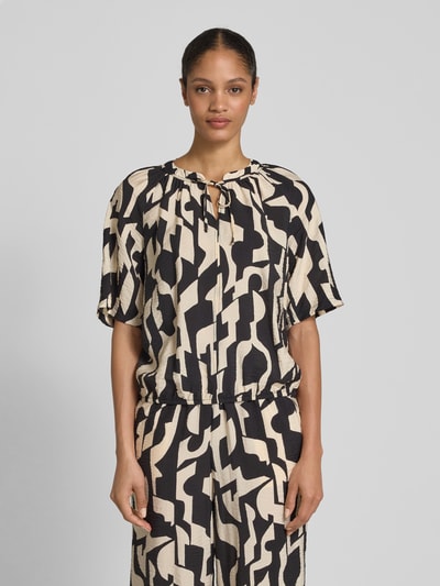 s.Oliver RED LABEL Relaxed-fit blouseshirt van viscosemix Zwart - 4