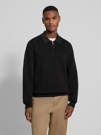 HUGO Relaxed fit gebreide pullover van puur katoen, model 'SAN PAULEY-C' Zwart - 4