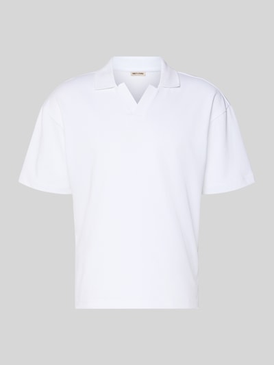 Produktfoto, Boxy Fit Poloshirt aus Baumwoll-Mix Modell 'CASPIAN AIRLEX' von Only & Sons, Optik: Unifarben, Passform: Boxy-Fit, Label-Patch, Polokragen, Ärmelform: Kurzarm, Materialverarbeitung: Jersey, Herren