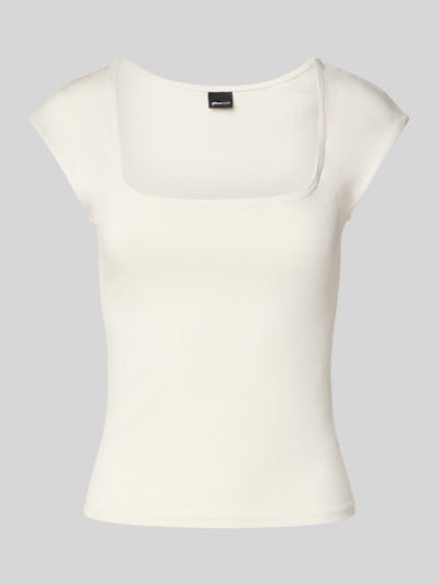 Gina Tricot T-shirt met vierkante hals en kapmouwen Offwhite - 2