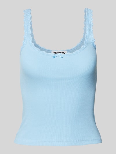 Review Tanktop mit Schleifen-Detail Hellblau 2