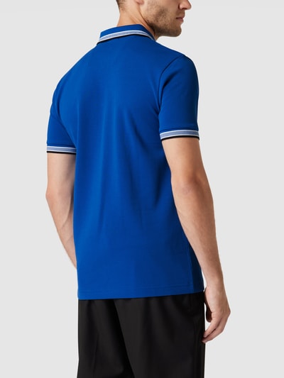 BOSS Green Regular fit poloshirt met labelstitching, model 'Paddy' Marineblauw gemêleerd - 5