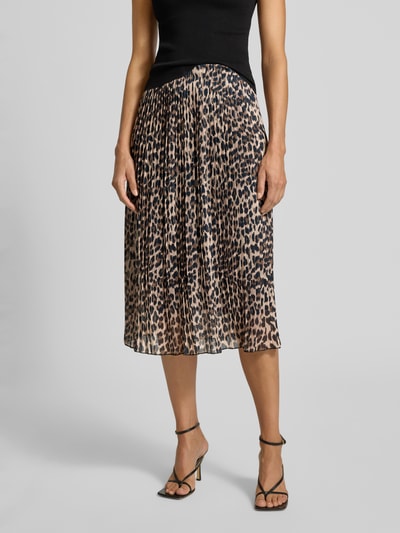 ZABAIONE Midirock mit Plisseefalten Mittelbraun 4