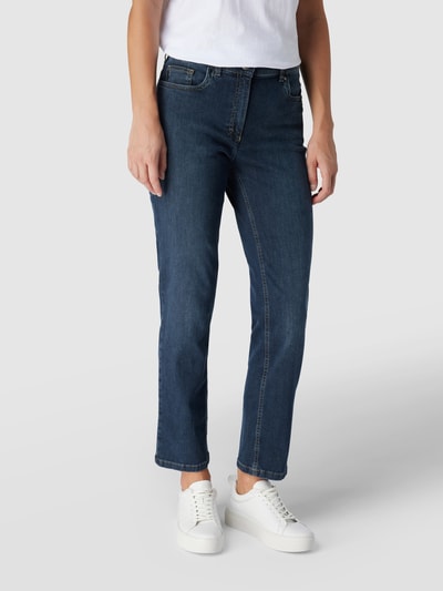 Zerres Straight Fit Jeans mit Stretch-Anteil Modell 'Greta' Marine 4