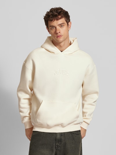 REVIEW Hoodie met labelstitching Ecru - 4