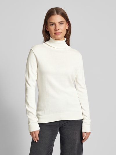 Tom Tailor Regular Fit Rollkragenpullover aus atmungsaktiver Baumwolle Offwhite 4