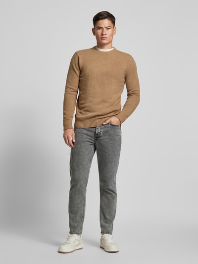 Cinque Gebreide pullover met ronde hals, model 'ZAC' Hazelnoot - 1