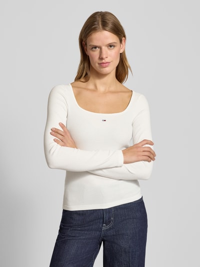 Tommy Jeans Slim fit shirt met lange mouwen van katoenmix Wit - 4