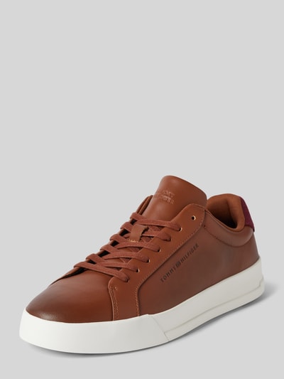 Tommy Hilfiger Sneakers van leer met labeldetail Cognac - 1