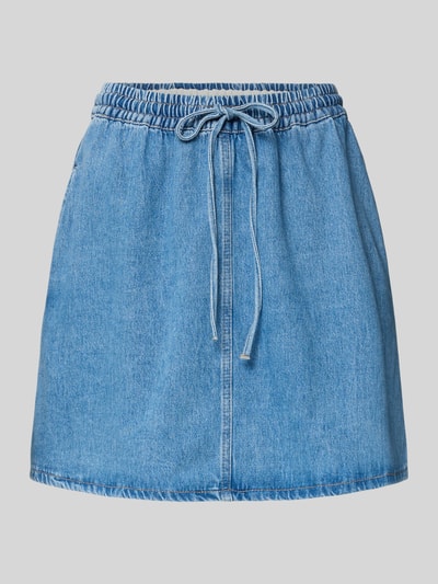 Produktfoto, Ausgestellter Jeansrock aus reiner Baumwolle von Marc O'Polo Denim in blauer Denim-Optik mit elastischem Tunnelzugbund und Eingrifftaschen