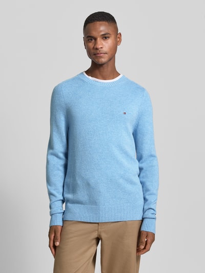 Tommy Hilfiger Regular Fit Strickpullover aus feinster Wolle  Hellblau 4