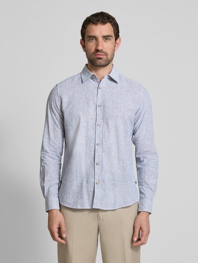 s.Oliver RED LABEL Regular Fit Freizeithemd aus Leinen-Baumwoll-Mix Blau 4