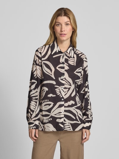 OPUS Regular Fit Hemdbluse mit durchgehender Knopfleiste Modell 'Fumine' Dunkelbraun 4