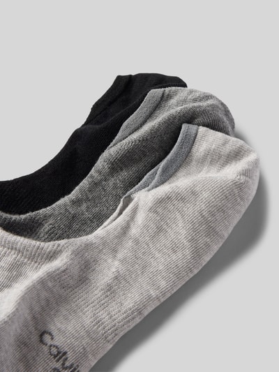CK Calvin Klein Sokken met logostitching in een set van 3 paar, model 'Footie' Middengrijs - 2
