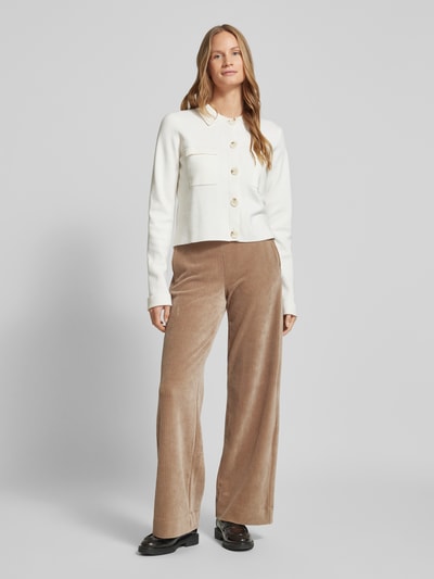 Christian Berg Woman Wide Leg Cordhose mit elastischem Bund Beige 1