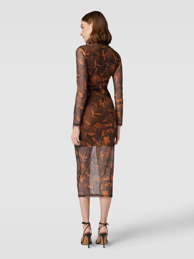 HUGO Midikleid mit Allover-Print Modell 'NASUSI' Kupfer 5