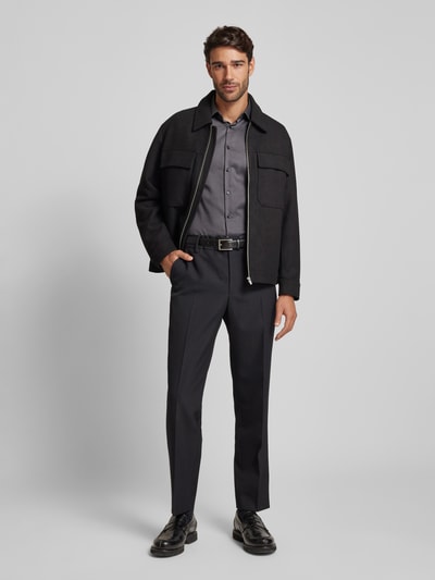 Jake*s Slim Fit Business-Hemd mit Kentkragen Anthrazit 2