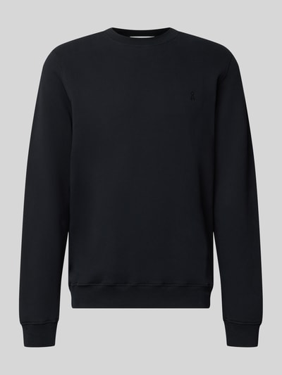 Produktfoto, czarna bluza z bawełny o kroju regular fit, model 'BAARO' od ARMEDANGELS, gładka faktura, Herren Sweatshirt von ARMEDANGELS