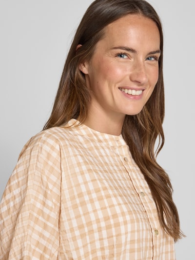 OPUS Relaxed fit blouse met 3/4-mouwen, model 'Fountry' Camel - 3