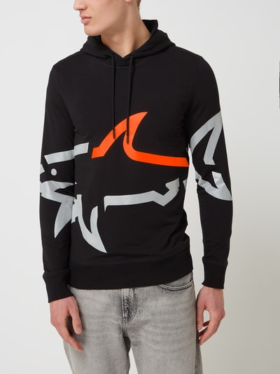 Paul & Shark Hoodie met reflecterend logo Zwart - 4