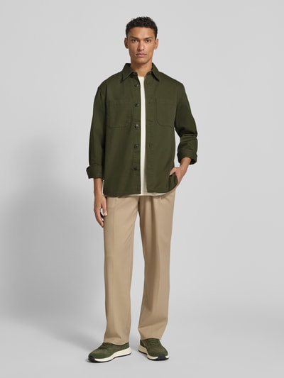SELECTED HOMME Regular fit overhemdjack van puur katoen, model 'TRAVIS' Donkergroen - 1
