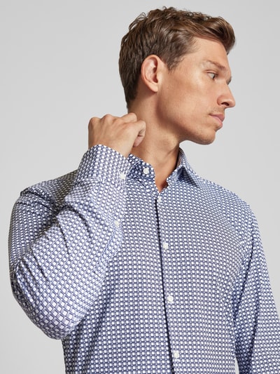 HUGO Slim fit zakelijk overhemd met kentkraag, model 'Kenno' Marineblauw - 3