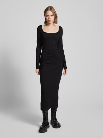 Gina Tricot Midi-jurk met plooien, model 'Agnes' Zwart - 4
