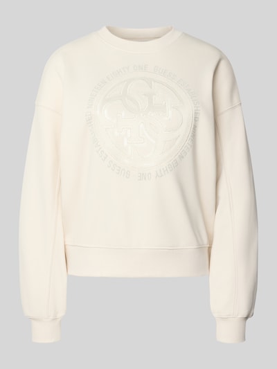 Guess Sweatshirt mit Logo und Rundhalsausschnitt Ecru 2