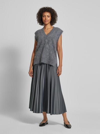 Stefanel Midirok met plissévouwen Lichtgrijs - 1