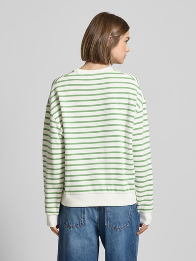 Marc O'Polo Denim Sweatshirt met ribboorden Grasgroen - 5