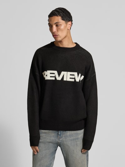 REVIEW Gebreide pullover met ronde hals Zwart - 4