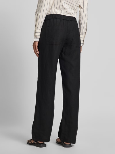 MAC Straight Leg Leinenhose mit Bindegürtel Modell 'Chiara' Black 5