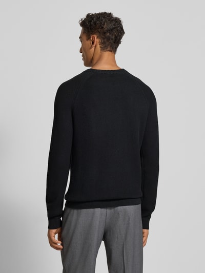 JOOP! Collection Strickpullover mit gerippten Abschlüssen Modell 'Nadion' Black 5