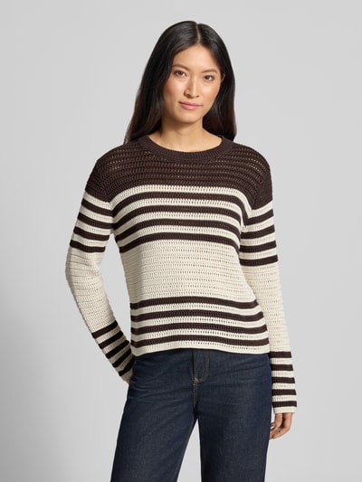 Brax Relaxed Fit Pullover aus reiner Baumwolle Modell 'LESLEY' Dunkelbraun 4