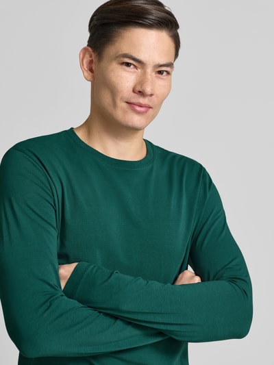 Christian Berg Men Shirt met lange mouwen en geribde ronde hals Metallic groen - 3