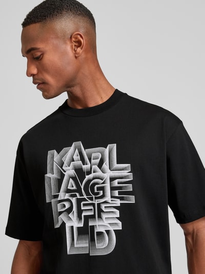 Karl Lagerfeld T-Shirt mit Label-Print Black 3