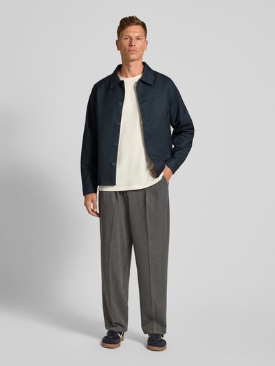 Casual Friday Regular Fit Hemdjacke mit Viskose-Anteil Modell 'Marco' Dunkelblau 1