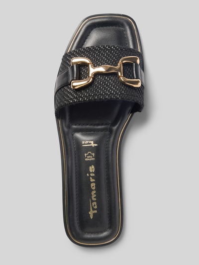 Tamaris Slippers met labeldetail Zwart - 3