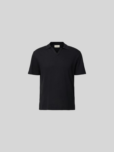 Officine Générale Poloshirt mit V-Ausschnitt Black 2