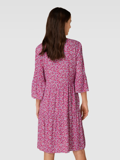 Montego Knielanges Kleid aus Viskose mit Allover-Muster Blau 5